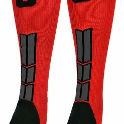 New ๐ MadSportsStuff Red And Black Player ID Custom Number Over The Calf ๐งฆ Socks For ๐ฅ Softball โพ Baseball Football Boys And ๐ง Girls โพ Baseball ๐งฆ Socks ๐ 210 MadSportsStuff Red And Black Player ID Custom Number Over The Calf Socks For Softball Baseball Football Boys And Girls Baseball Socks