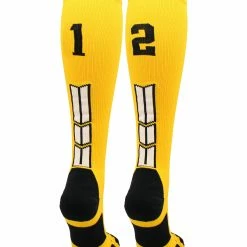 Brand new ๐ MadSportsStuff Gold Player ID Custom Number Over The Calf ๐งฆ Socks For ๐ฅ Softball โพ Baseball Football Boys And ๐ง Girls ๐ฅ Softball ๐งฆ Socks ๐ 170 MadSportsStuff Gold Player ID Custom Number Over The Calf Socks For Softball Baseball Football Boys And Girls Softball Socks