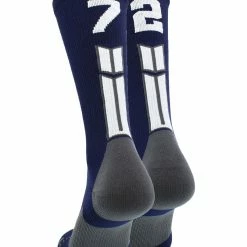 MadSportsStuff Navy Player ID Custom Number Crew Socks For Basketball Lacrosse Volleyball Boys And Girls