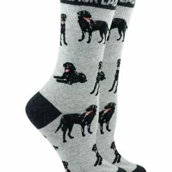 Flash Sale ⭐ WHD Crazy 🧦 Socks - Crew Black Lab 🧦 Socks For 👩 Women Gift For 🦮 Dog Lovers 🤩 11 WHD Crazy Socks - Crew Black Lab Socks For Women Gift For Dog Lovers