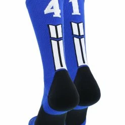 MadSportsStuff Royal Player ID Custom Number Crew Socks For Basketball Lacrosse Volleyball Boys And Girls