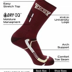 TCK Texas State Bobcats Socks Texas State University Bobcats Champion Crew Socks