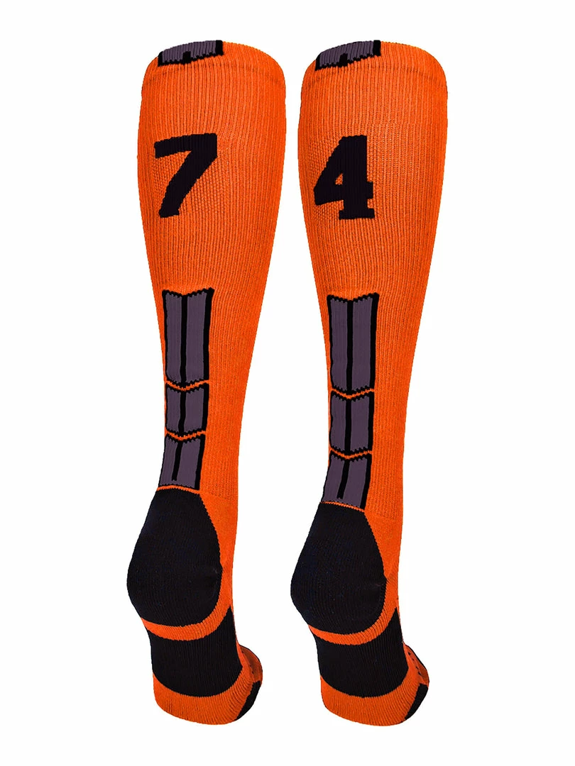 Best Sale ๐ MadSportsStuff ๐ฅ Softball ๐งฆ Socks Orange And Black Player ID Custom Number Over The Calf ๐งฆ Socks For ๐ฅ Softball โพ Baseball Football Boys And ๐ง Girls โญ 31 MadSportsStuff Softball Socks Orange And Black Player ID Custom Number Over The Calf Socks For Softball Baseball Football Boys And Girls