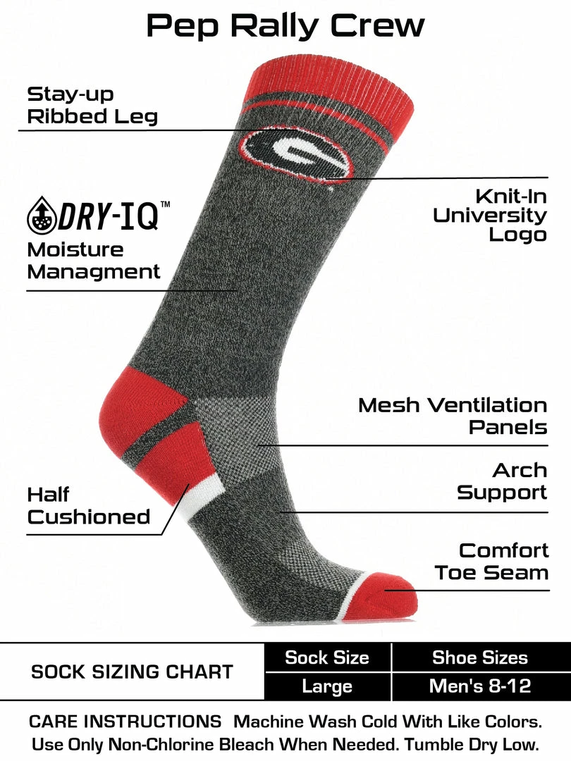 New ๐งจ TCK All Schools Georgia Bulldogs ๐งฆ Socks Victory Parade Crew Length ๐ฏ 3 TCK All Schools Georgia Bulldogs Socks Victory Parade Crew Length