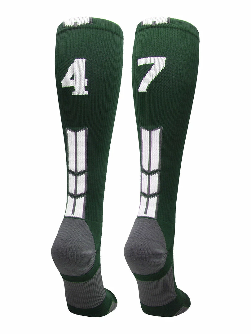 Best Pirce ๐ MadSportsStuff Dark Green Player ID Custom Number Over The Calf ๐งฆ Socks For ๐ฅ Softball โพ Baseball Football Boys And ๐ง Girls ๐ฅ Softball ๐งฆ Socks ๐คฉ 83 MadSportsStuff Dark Green Player ID Custom Number Over The Calf Socks For Softball Baseball Football Boys And Girls Softball Socks