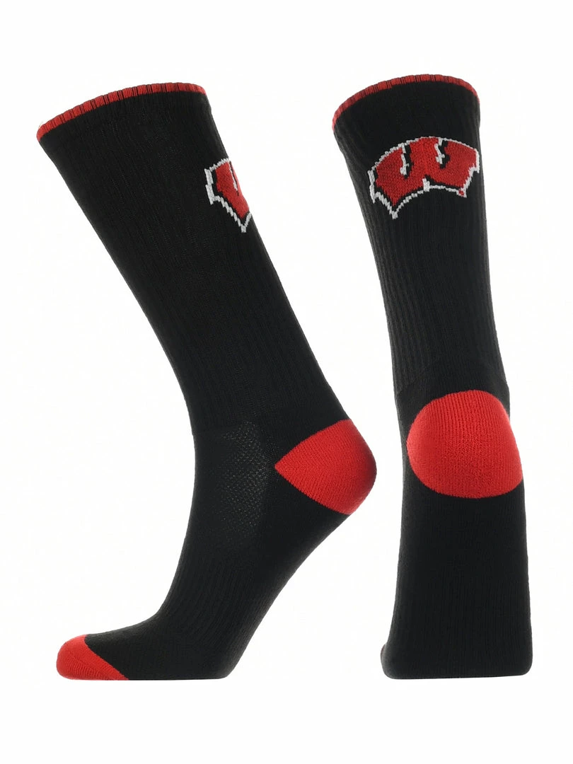 Promo ❤️ TCK All Schools Wisconsin Badgers 🧦 Socks Campus Legend Crew Length 🤩 2 TCK All Schools Wisconsin Badgers Socks Campus Legend Crew Length