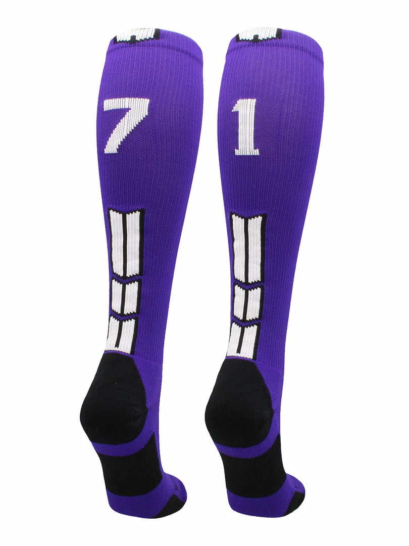 Discount ๐ MadSportsStuff Purple Player ID Custom Number Over The Calf ๐งฆ Socks For ๐ฅ Softball โพ Baseball Football Boys And ๐ง Girls ๐ฅ Softball ๐งฆ Socks ๐ 9 MadSportsStuff Purple Player ID Custom Number Over The Calf Socks For Softball Baseball Football Boys And Girls Softball Socks