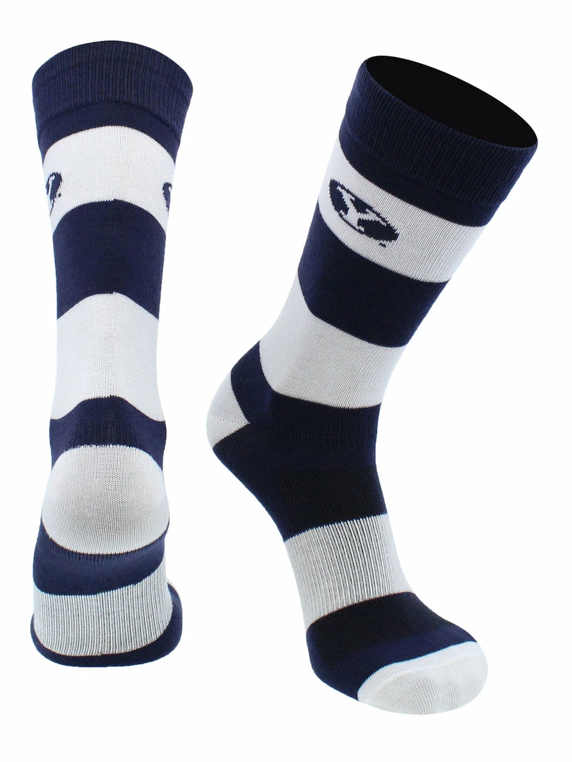 Best Sale 🧨 TCK All Schools BYU Cougars 🧦 Socks Game Day Striped Crew 🧦 Socks ⌛ 2 TCK All Schools BYU Cougars Socks Game Day Striped Crew Socks