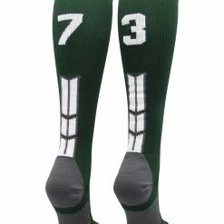 Hot Sale โ๏ธ MadSportsStuff Dark Green Player ID Custom Number Over The Calf ๐งฆ Socks For ๐ฅ Softball โพ Baseball Football Boys And ๐ง Girls ๐ 134 MadSportsStuff Dark Green Player ID Custom Number Over The Calf Socks For Softball Baseball Football Boys And Girls