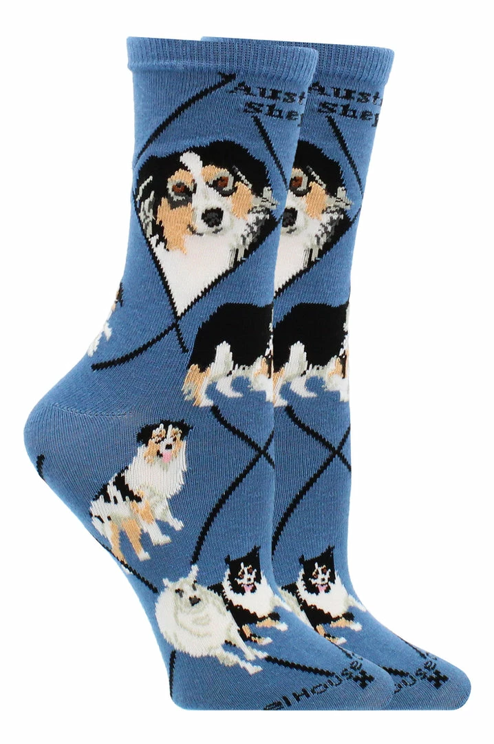 New ๐ WHD Australian Shepherd ๐งฆ Socks For ๐ฉ Women Gift For ๐ Dog Lovers Crazy ๐งฆ Socks - Crew ๐ 5 WHD Australian Shepherd Socks For Women Gift For Dog Lovers Crazy Socks - Crew