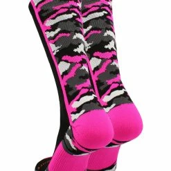 MadSportsStuff Baseball Socks Pink Ribbon Breast Cancer Awareness Camo Athletic Crew Socks (multiple Colors)