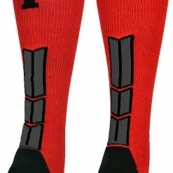 New ๐ MadSportsStuff Red And Black Player ID Custom Number Over The Calf ๐งฆ Socks For ๐ฅ Softball โพ Baseball Football Boys And ๐ง Girls โพ Baseball ๐งฆ Socks ๐ 168 MadSportsStuff Red And Black Player ID Custom Number Over The Calf Socks For Softball Baseball Football Boys And Girls Baseball Socks