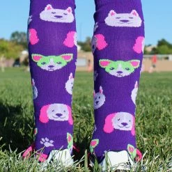 MadSportsStuff Neon Puppy Dogs Over The Calf Athletic Socks Softball Socks