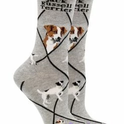 WHD Crazy Socks - Crew Jack Russell Terrier Socks For Women Gift For Dog Lovers