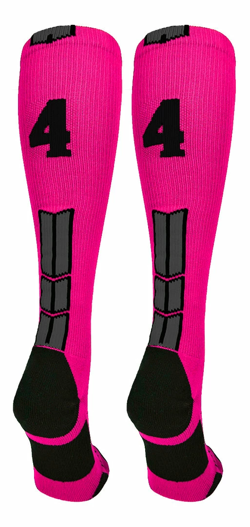 Discount ๐ฅ MadSportsStuff Neon Pink And Black Player ID Custom Number Over The Calf ๐งฆ Socks For ๐ฅ Softball โพ Baseball Football Boys And ๐ง Girls โพ Baseball ๐งฆ Socks ๐ 86 MadSportsStuff Neon Pink And Black Player ID Custom Number Over The Calf Socks For Softball Baseball Football Boys And Girls Baseball Socks