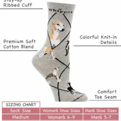 WHD Whippet Socks For Women Gift For Dog Lovers Crazy Socks - Crew