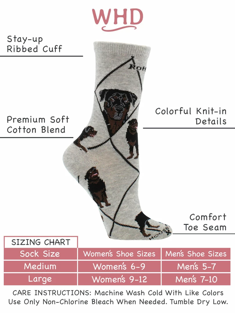 Best deal ๐ WHD Crazy ๐งฆ Socks - Crew Rottweiler ๐งฆ Socks For ๐ฉ Women Gift For ๐ Dog Lovers ๐ฅฐ 3 WHD Crazy Socks - Crew Rottweiler Socks For Women Gift For Dog Lovers