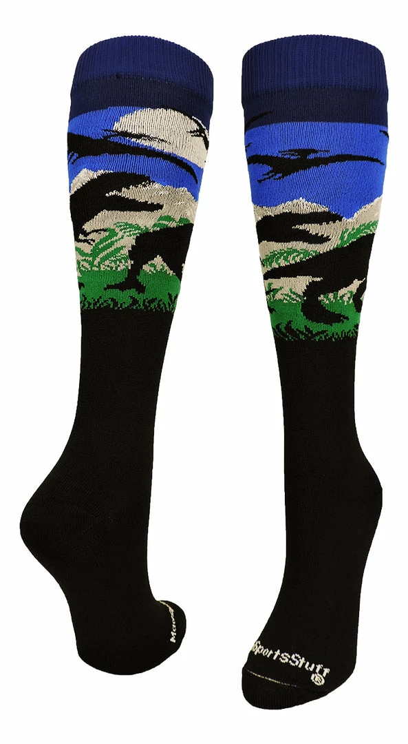 Budget 😍 MadSportsStuff Soccer 🧦 Socks Wild T-Rex Dinosaur 🧦 Socks Over The Calf ⭐ 7 MadSportsStuff Soccer Socks Wild T-Rex Dinosaur Socks Over The Calf