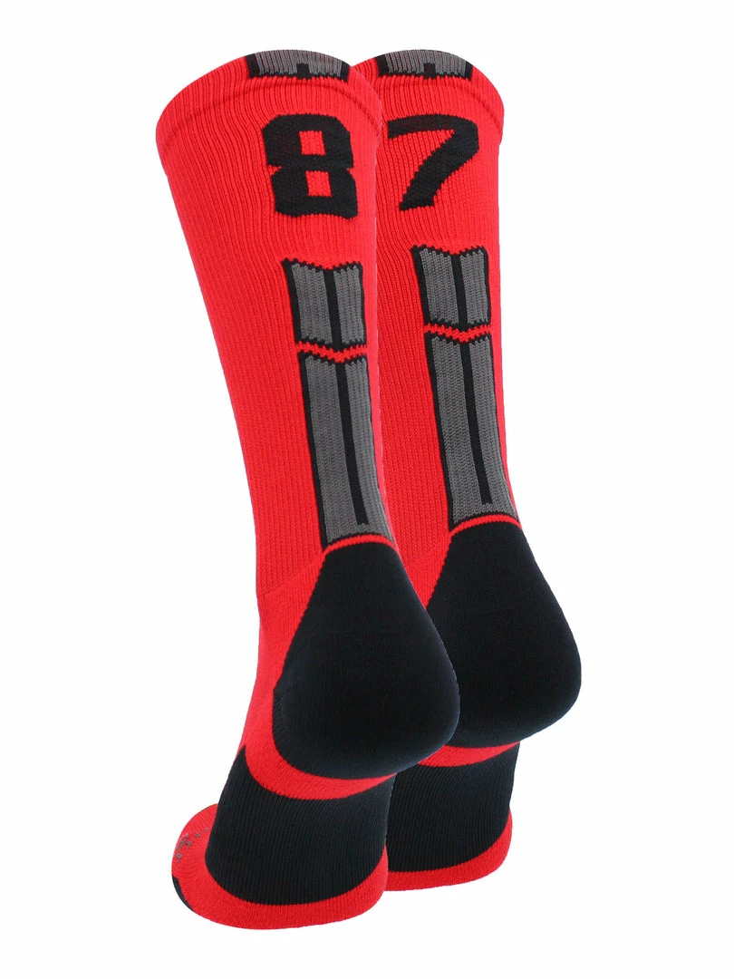 Promo ๐ MadSportsStuff Red And Black Player ID Custom Number Crew ๐งฆ Socks For ๐ Basketball Lacrosse Volleyball Boys And ๐ง Girls Volleyball ๐งฆ Socks โจ 42 MadSportsStuff Red And Black Player ID Custom Number Crew Socks For Basketball Lacrosse Volleyball Boys And Girls Volleyball Socks