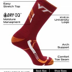 TCK Virginia Tech Hokies Socks Virginia Tech University Hokies Champion Crew Socks All Schools