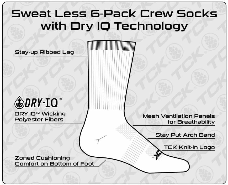 Hot Sale ๐คฉ Basketball ๐งฆ Socks TCK Moisture Wicking Work Crew ๐งฆ Socks For Men & ๐ฉ Women- 9-11 / 10-13 / 13-15 Cushioned Boot ๐งฆ Socks 6-pack ๐ 6 Basketball Socks TCK Moisture Wicking Work Crew Socks For Men & Women- 9-11 / 10-13 / 13-15 Cushioned Boot Socks 6-pack