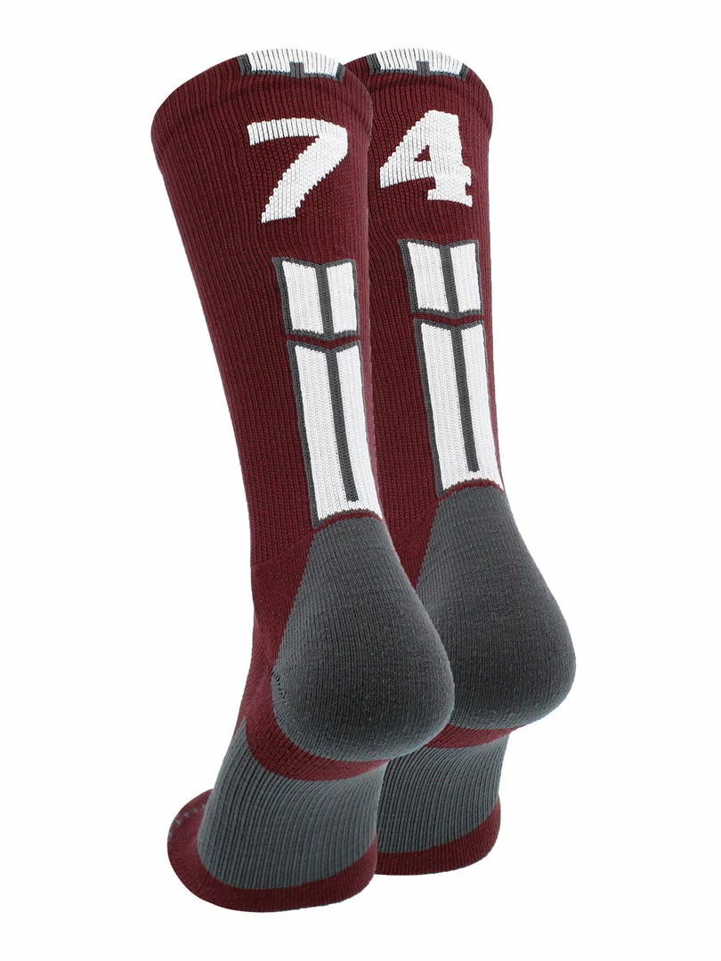 Best deal ๐คฉ MadSportsStuff Maroon Player ID Custom Number Crew ๐งฆ Socks For ๐ Basketball Lacrosse Volleyball Boys And ๐ง Girls ๐งจ 30 MadSportsStuff Maroon Player ID Custom Number Crew Socks For Basketball Lacrosse Volleyball Boys And Girls