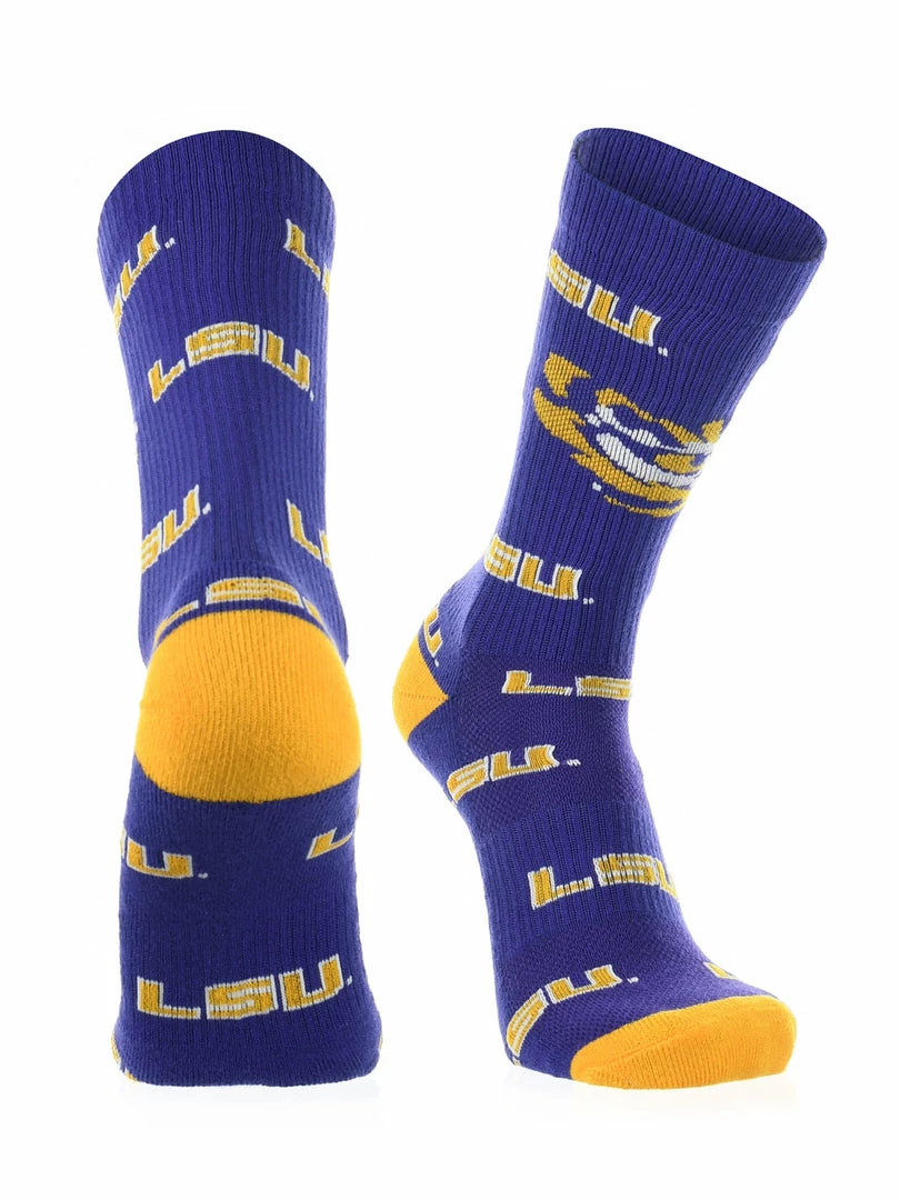 Flash Sale ๐ TCK All Schools LSU Tigers ๐งฆ Socks Crew Length Sock Mayhem ๐ 1 TCK All Schools LSU Tigers Socks Crew Length Sock Mayhem