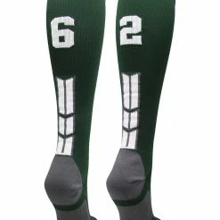 Hot Sale โ๏ธ MadSportsStuff Dark Green Player ID Custom Number Over The Calf ๐งฆ Socks For ๐ฅ Softball โพ Baseball Football Boys And ๐ง Girls ๐ 123 MadSportsStuff Dark Green Player ID Custom Number Over The Calf Socks For Softball Baseball Football Boys And Girls