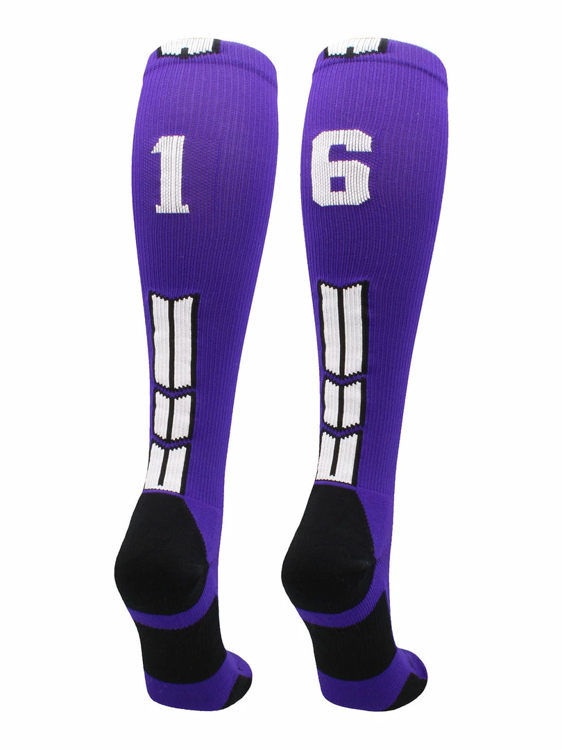Discount ๐ MadSportsStuff Purple Player ID Custom Number Over The Calf ๐งฆ Socks For ๐ฅ Softball โพ Baseball Football Boys And ๐ง Girls ๐ฅ Softball ๐งฆ Socks ๐ 63 MadSportsStuff Purple Player ID Custom Number Over The Calf Socks For Softball Baseball Football Boys And Girls Softball Socks