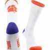 TCK All Schools Clemson Tigers Socks Basic Crew White Socks