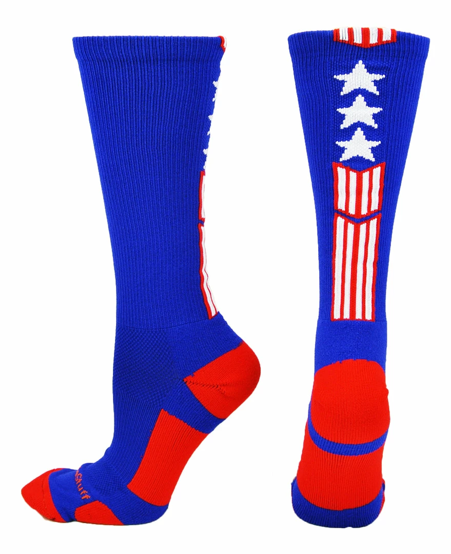Cheap 🔥 MadSportsStuff ⚾ Baseball 🧦 Socks Patriot USA Flag Stars And Stripes Athletic Crew 🧦 Socks (multiple Colors) ✨ 6 MadSportsStuff Baseball Socks Patriot USA Flag Stars And Stripes Athletic Crew Socks (multiple Colors)