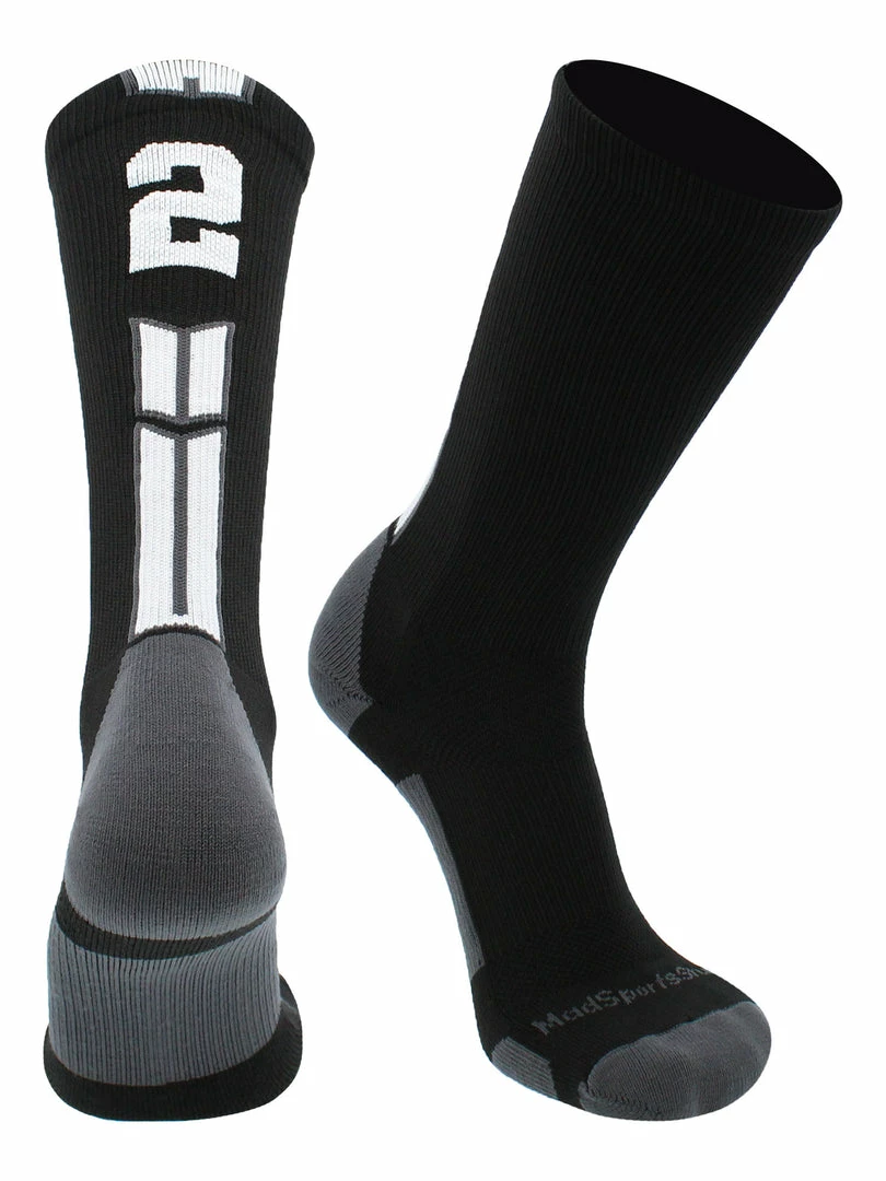 Outlet ๐งจ MadSportsStuff Black Player ID Custom Number Crew ๐งฆ Socks For ๐ Basketball Lacrosse Volleyball Boys And ๐ง Girls Volleyball ๐งฆ Socks ๐ฏ 2 MadSportsStuff Black Player ID Custom Number Crew Socks For Basketball Lacrosse Volleyball Boys And Girls Volleyball Socks