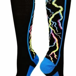 MadSportsStuff Crazy Socks With Lightning Bolts Electric Storm Over The Calf