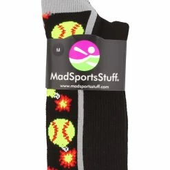 MadSportsStuff Softball Socks With Bombs - Bombers - For Girls Or Women - Athletic Over The Calf Socks