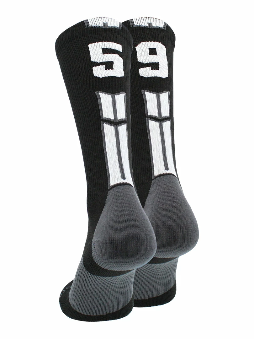 Buy โญ MadSportsStuff Black Player ID Custom Number Crew ๐งฆ Socks For ๐ Basketball Lacrosse Volleyball Boys And ๐ง Girls ๐ 20 MadSportsStuff Black Player ID Custom Number Crew Socks For Basketball Lacrosse Volleyball Boys And Girls
