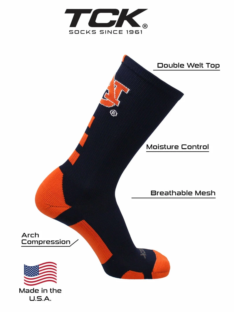 Cheapest 🥰 TCK All Schools Auburn Tigers 🧦 Socks Baseline Crew ❤️ 4 TCK All Schools Auburn Tigers Socks Baseline Crew