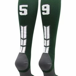 Hot Sale โ๏ธ MadSportsStuff Dark Green Player ID Custom Number Over The Calf ๐งฆ Socks For ๐ฅ Softball โพ Baseball Football Boys And ๐ง Girls ๐ 126 MadSportsStuff Dark Green Player ID Custom Number Over The Calf Socks For Softball Baseball Football Boys And Girls