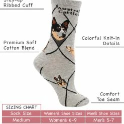 WHD Crazy Socks - Crew Australian Cattle Dog Socks For Women Gift For Dog Lovers