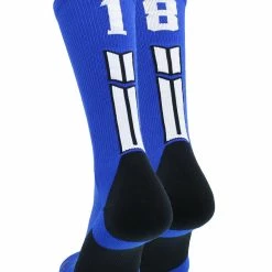MadSportsStuff Royal Player ID Custom Number Crew Socks For Basketball Lacrosse Volleyball Boys And Girls