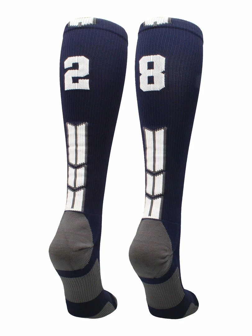 Best Sale ๐คฉ MadSportsStuff Navy Player ID Custom Number Over The Calf ๐งฆ Socks For ๐ฅ Softball โพ Baseball Football Boys And ๐ง Girls โจ 104 MadSportsStuff Navy Player ID Custom Number Over The Calf Socks For Softball Baseball Football Boys And Girls