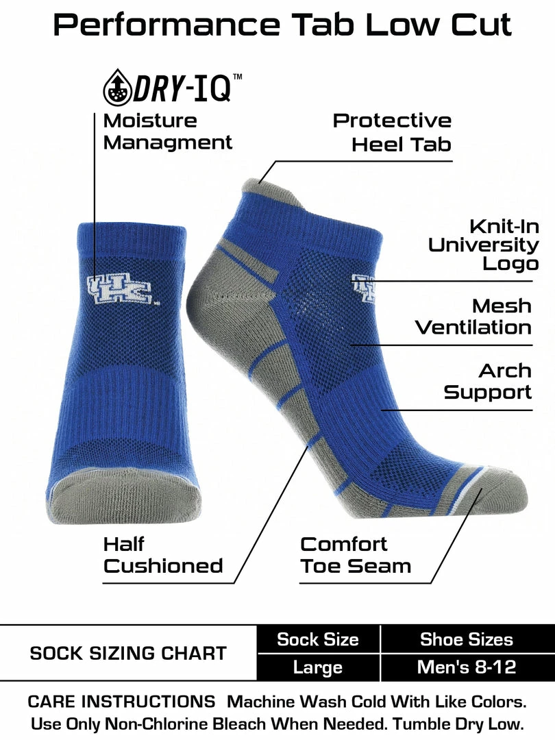 Hot Sale โ TCK All Schools Kentucky Wildcats Low Cut Ankle ๐งฆ Socks With Tab ๐ 3 TCK All Schools Kentucky Wildcats Low Cut Ankle Socks With Tab