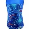 MadSportsStuff Leotards Keyhole Style USA Pride Girls Gymnastics Leotard
