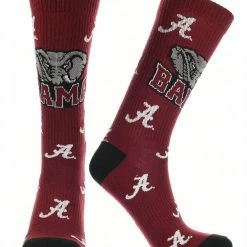 TCK All Schools Alabama Crimson Tide Socks Crew Length Sock Mayhem