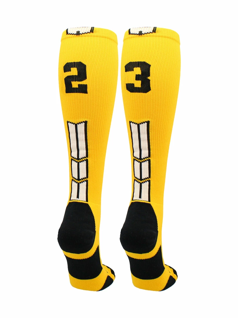 Brand new ๐ MadSportsStuff Gold Player ID Custom Number Over The Calf ๐งฆ Socks For ๐ฅ Softball โพ Baseball Football Boys And ๐ง Girls ๐ฅ Softball ๐งฆ Socks ๐ 79 MadSportsStuff Gold Player ID Custom Number Over The Calf Socks For Softball Baseball Football Boys And Girls Softball Socks