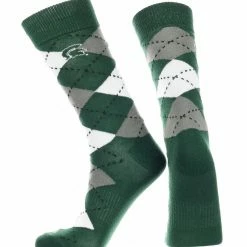 TCK Michigan State Spartans Argyle Dress Socks NCAA Fanwear Crew Length All Schools