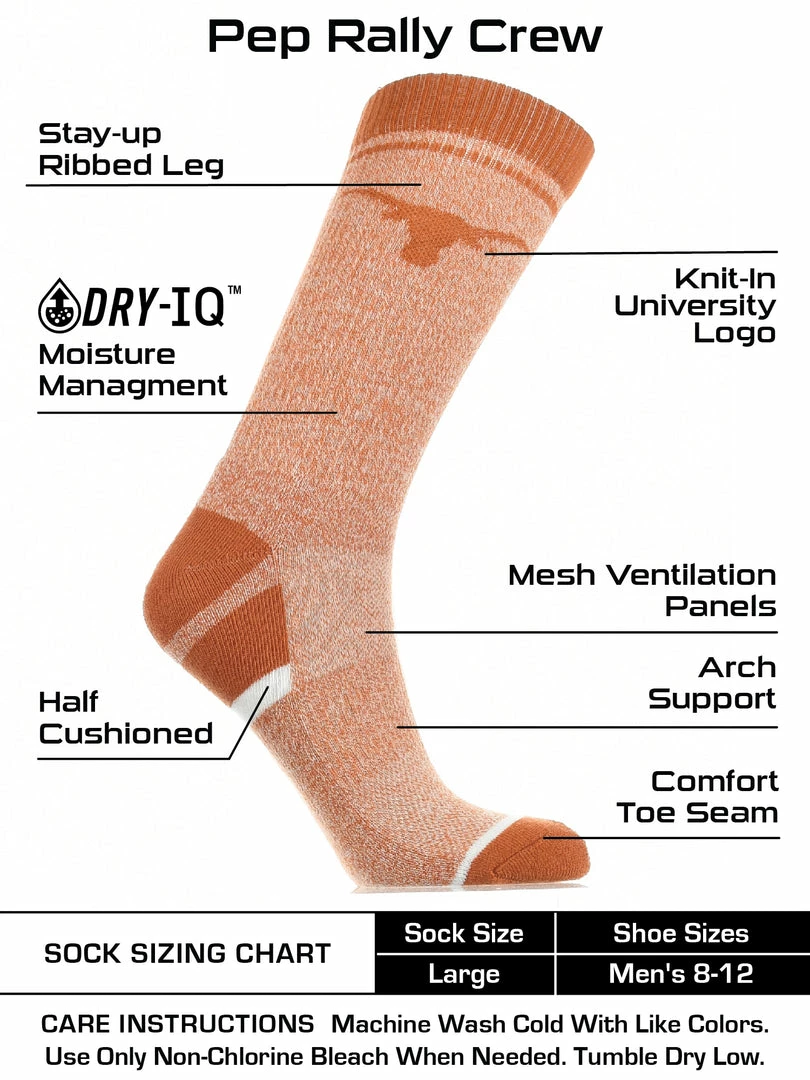 Budget ⌛ TCK All Schools Texas Longhorns 🧦 Socks Victory Parade Crew Length 🧨 3 TCK All Schools Texas Longhorns Socks Victory Parade Crew Length