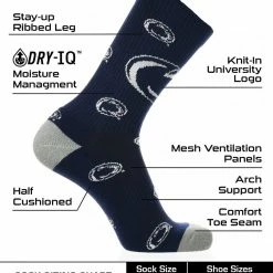 Buy โจ TCK All Schools Penn State Nittany Lions ๐งฆ Socks Crew Length Sock Mayhem ๐ 6 TCK All Schools Penn State Nittany Lions Socks Crew Length Sock Mayhem