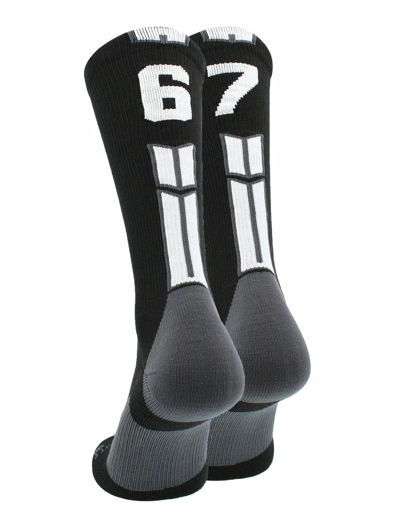 Buy โญ MadSportsStuff Black Player ID Custom Number Crew ๐งฆ Socks For ๐ Basketball Lacrosse Volleyball Boys And ๐ง Girls ๐ 12 MadSportsStuff Black Player ID Custom Number Crew Socks For Basketball Lacrosse Volleyball Boys And Girls