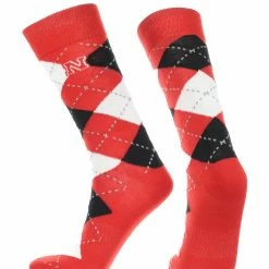 TCK Nebraska Cornhuskers Argyle Dress Socks NCAA Fanwear Crew Length