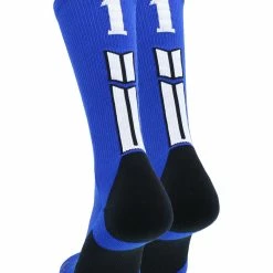 MadSportsStuff Royal Player ID Custom Number Crew Socks For Basketball Lacrosse Volleyball Boys And Girls